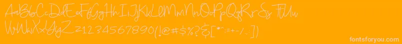 Budayut Font – Pink Fonts on Orange Background