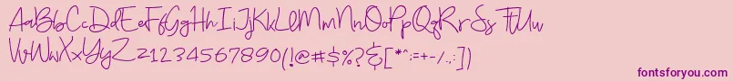 フォントBudayut – ピンクの背景に紫のフォント