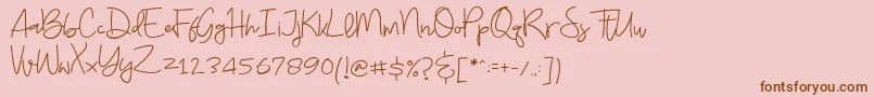 フォントBudayut – ピンクの背景に茶色のフォント