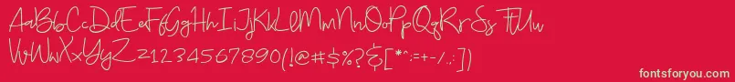 Budayut Font – Green Fonts on Red Background