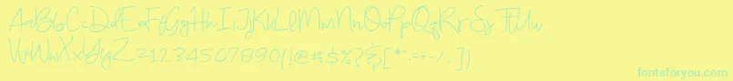 Budayut Font – Green Fonts on Yellow Background