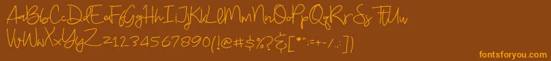 Budayut Font – Orange Fonts on Brown Background