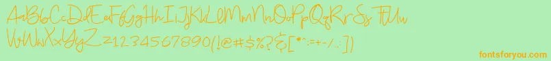 Budayut Font – Orange Fonts on Green Background