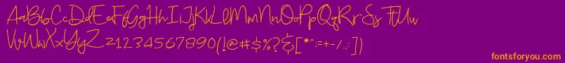 Budayut Font – Orange Fonts on Purple Background