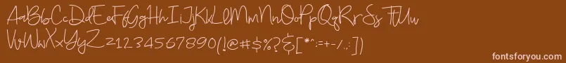 Budayut Font – Pink Fonts on Brown Background