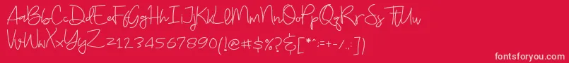 Budayut Font – Pink Fonts on Red Background