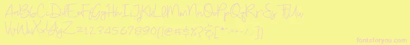 Budayut Font – Pink Fonts on Yellow Background