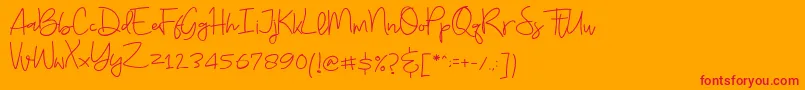 Budayut Font – Red Fonts on Orange Background