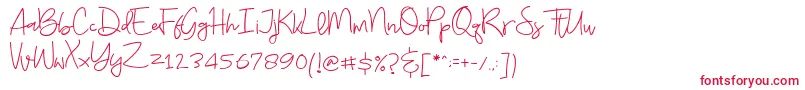 フォントBudayut – 白い背景に赤い文字