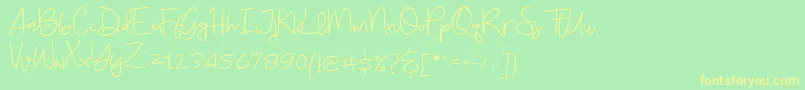 Budayut Font – Yellow Fonts on Green Background