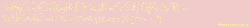Budayut Font – Yellow Fonts on Pink Background
