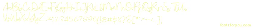 Budayut Font – Yellow Fonts on White Background