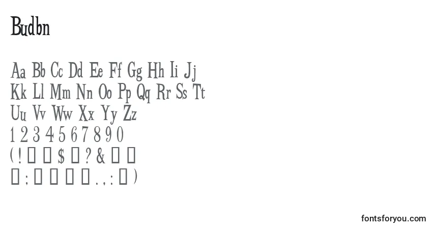 Budbn    (122373)-fontti – aakkoset, numerot, erikoismerkit