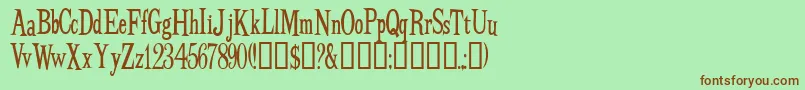 Budbn    Font – Brown Fonts on Green Background