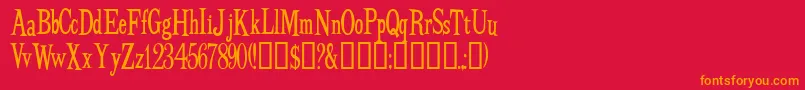 Budbn    Font – Orange Fonts on Red Background