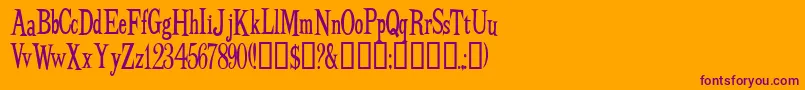 Budbn    Font – Purple Fonts on Orange Background