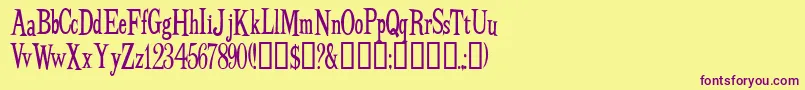 Budbn    Font – Purple Fonts on Yellow Background