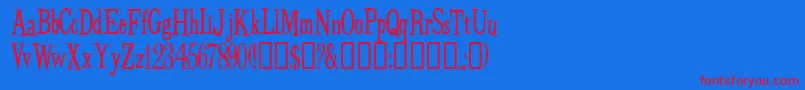 Budbn    Font – Red Fonts on Blue Background