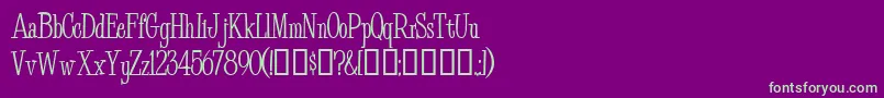 Budem   -fontti – vihreät fontit violetilla taustalla