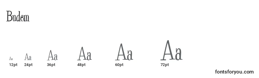 Размеры шрифта Budem    (122374)