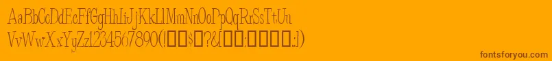 Czcionka Buden    – brązowe czcionki na pomarańczowym tle