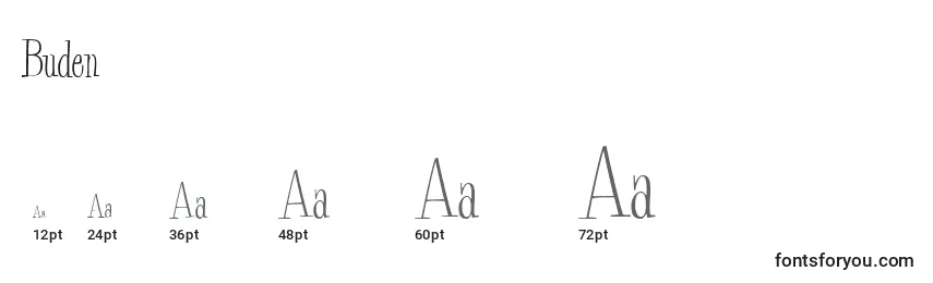 Buden    (122375) Font Sizes