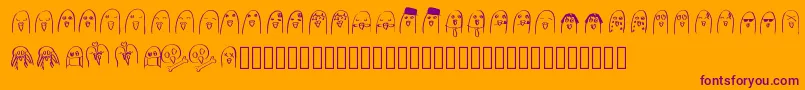 Budgies Font – Purple Fonts on Orange Background