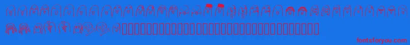 Шрифт Budgies – красные шрифты на синем фоне