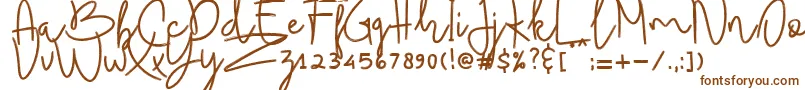 Budhayanti script-Schriftart – Braune Schriften auf weißem Hintergrund