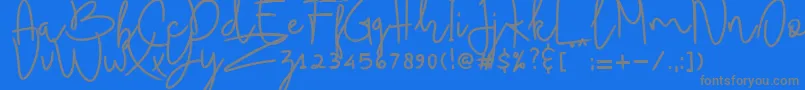 Шрифт Budhayanti script – серые шрифты на синем фоне