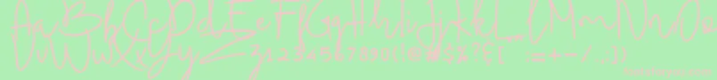 Fonte Budhayanti script – fontes rosa em um fundo verde