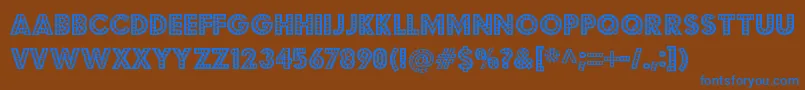 budmo jiggler Font – Blue Fonts on Brown Background