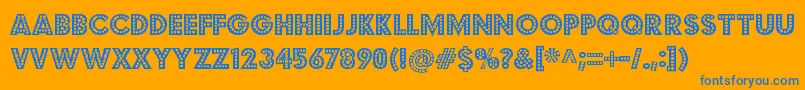 budmo jiggler Font – Blue Fonts on Orange Background