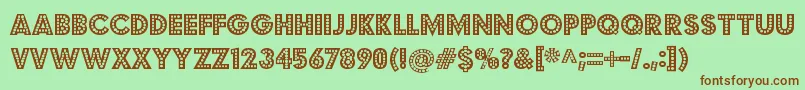 budmo jiggler Font – Brown Fonts on Green Background