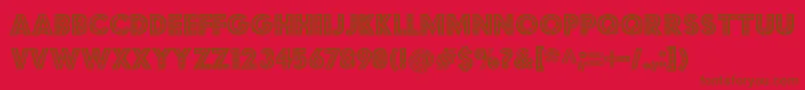 budmo jiggler Font – Brown Fonts on Red Background