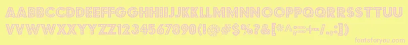 budmo jiggler-fontti – vaaleanpunaiset fontit keltaisella taustalla