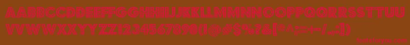 budmo jiggler Font – Red Fonts on Brown Background