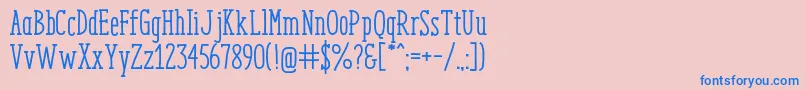 フォントEnyoSlabMedium – ピンクの背景に青い文字