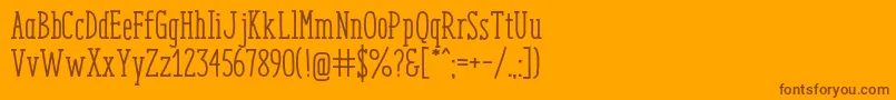 フォントEnyoSlabMedium – オレンジの背景に茶色のフォント
