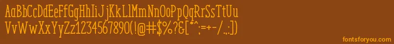 EnyoSlabMedium-Schriftart – Orangefarbene Schriften auf braunem Hintergrund