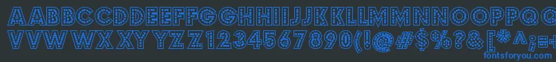 budmo jigglish Font – Blue Fonts on Black Background