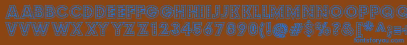 budmo jigglish Font – Blue Fonts on Brown Background