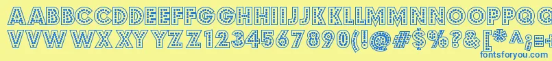 budmo jigglish Font – Blue Fonts on Yellow Background