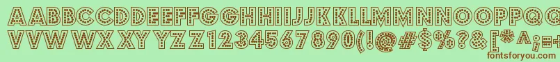 budmo jigglish Font – Brown Fonts on Green Background