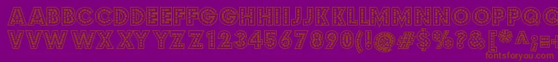 budmo jigglish-Schriftart – Braune Schriften auf violettem Hintergrund