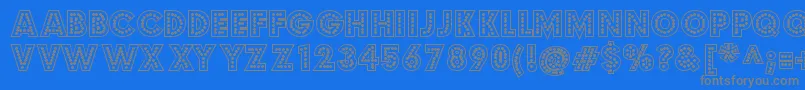 budmo jigglish-Schriftart – Graue Schriften auf blauem Hintergrund