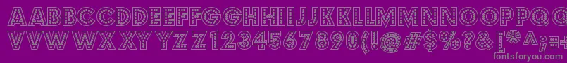 budmo jigglish-Schriftart – Graue Schriften auf violettem Hintergrund