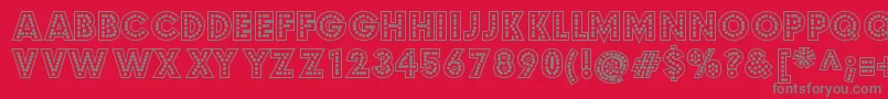 budmo jigglish Font – Gray Fonts on Red Background