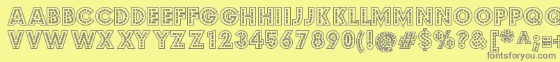 budmo jigglish Font – Gray Fonts on Yellow Background