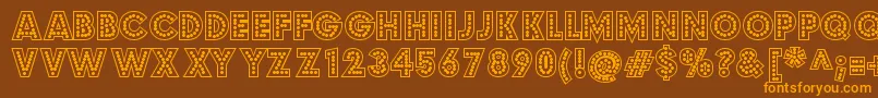 budmo jigglish Font – Orange Fonts on Brown Background